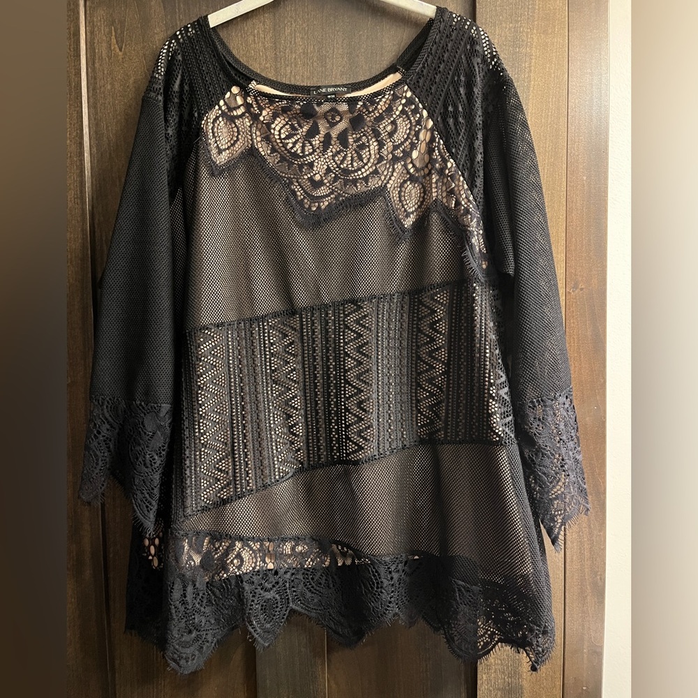 Lane Bryant Black Lace Blouse